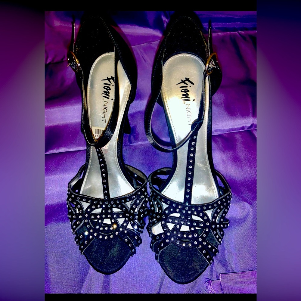 Satin-like Embellished Heels by Fioni Night - sz 8.5